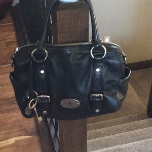 Fossil black satchel